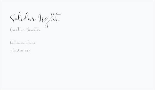 Solidar Light Business Card