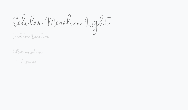Solidar Monoline Light Business Card
