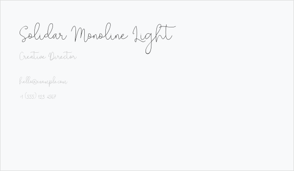 Solidar Monoline Light Business Card