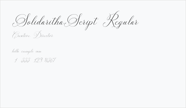 SolidarithaScript-Regular Business Card