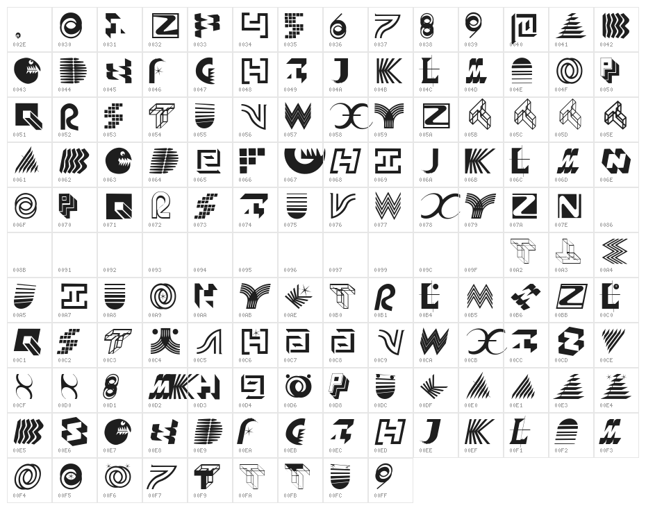 Solitaires Character Map