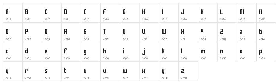 Solitude Regular Character Map