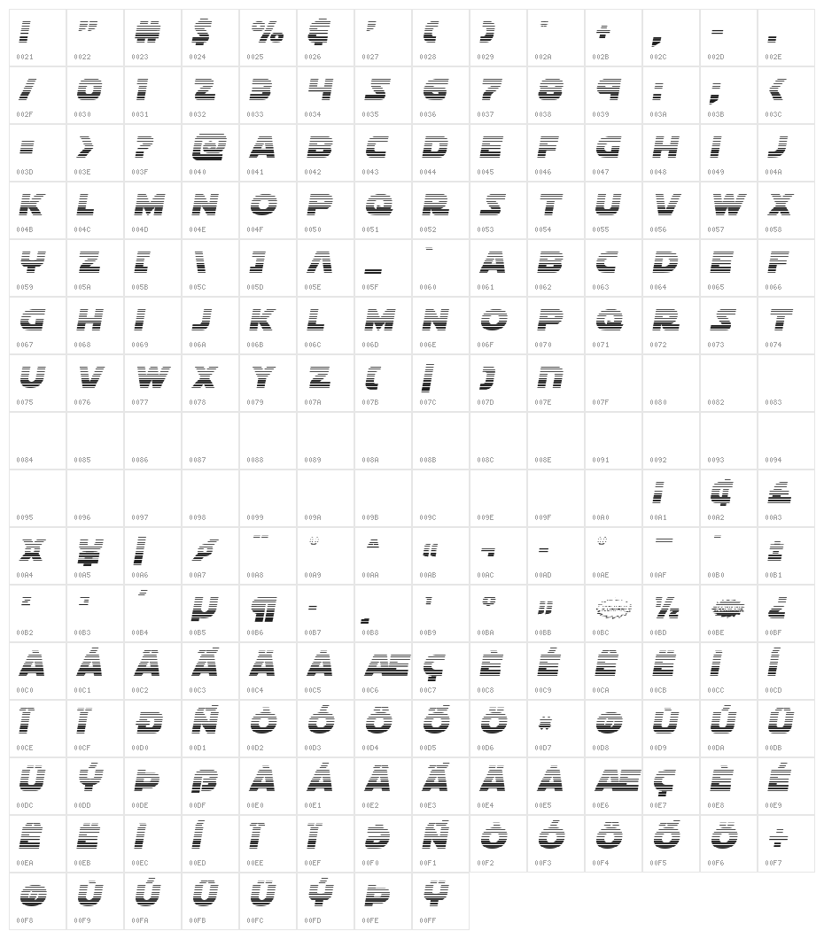 Soloist Gradient Character Map