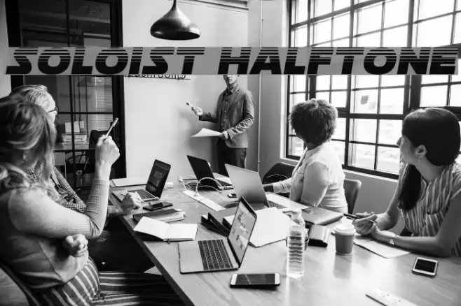 Soloist Halftone Font examples