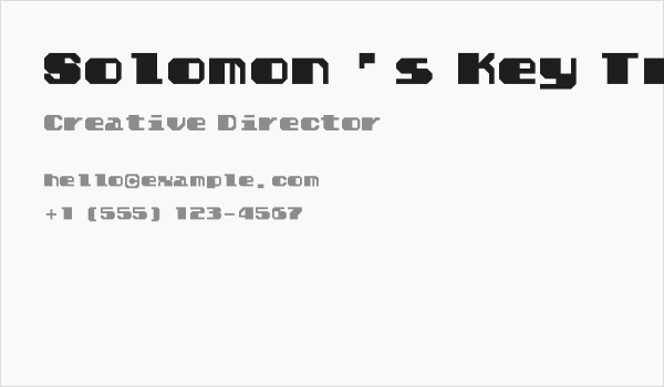 Solomon's Key True Type Smoose Business Card