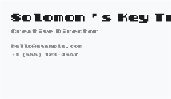 Solomon's Key True Type Business Card