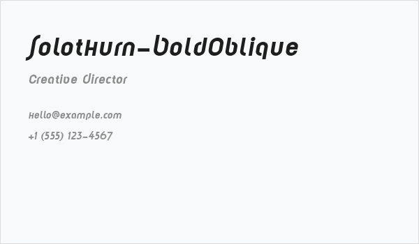 Solothurn-BoldOblique Business Card