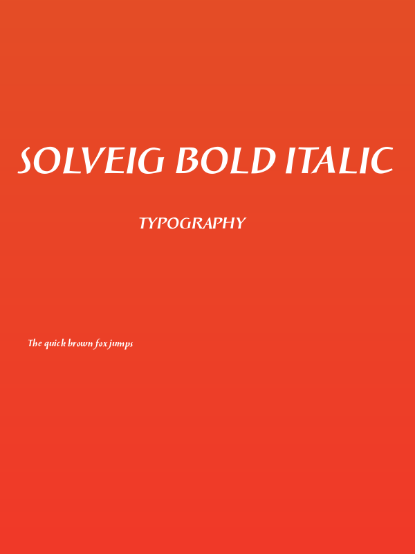 Solveig Bold Italic Poster