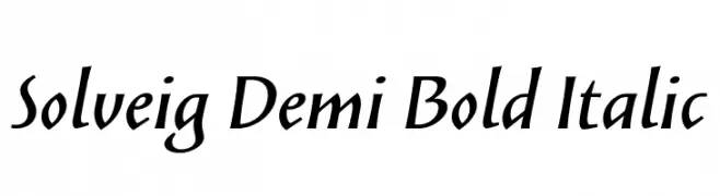 Solveig Demi Bold Italic  font caratteri gratis