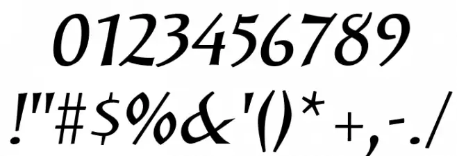 Solveig Demi Bold Italic Font OTHER CHARS