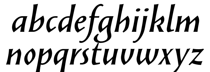 Solveig Demi Bold Italic Font LOWERCASE