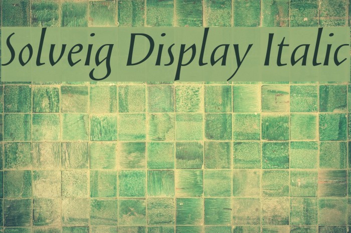 Solveig Display Italic Font examples