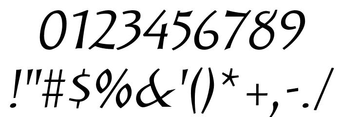Solveig Text Italic Font OTHER CHARS