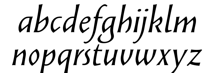 Solveig Text Italic Font LOWERCASE