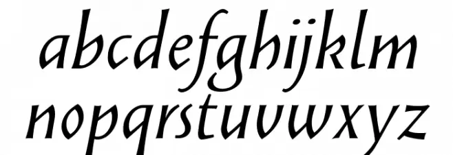 Solveig Text Italic 字体 小写