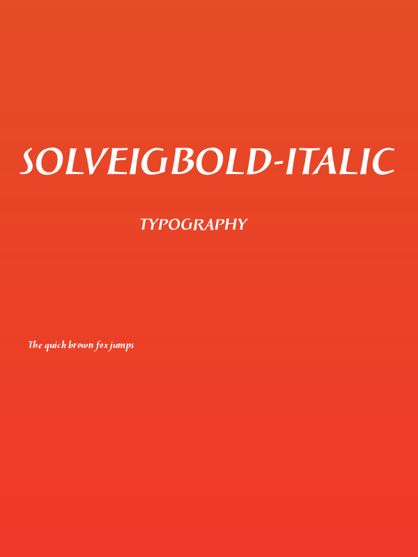 SolveigBold-Italic Poster