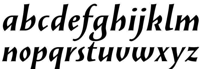 SolveigBold-Italic Font LOWERCASE