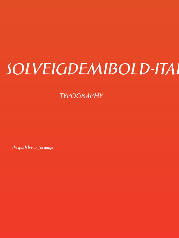 SolveigDemiBold-Italic Poster