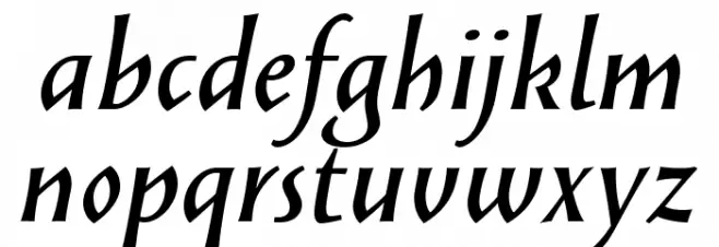 SolveigDemiBold-Italic फ़ॉन्ट लोअरकेस