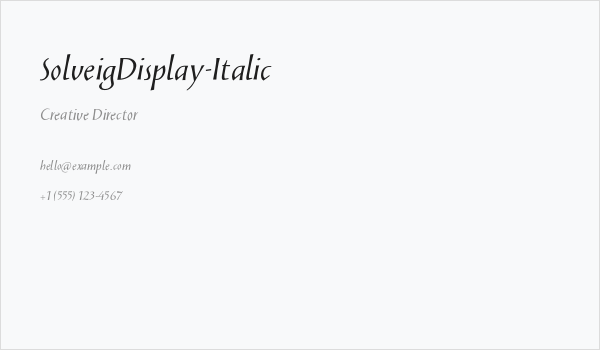 SolveigDisplay-Italic Business Card