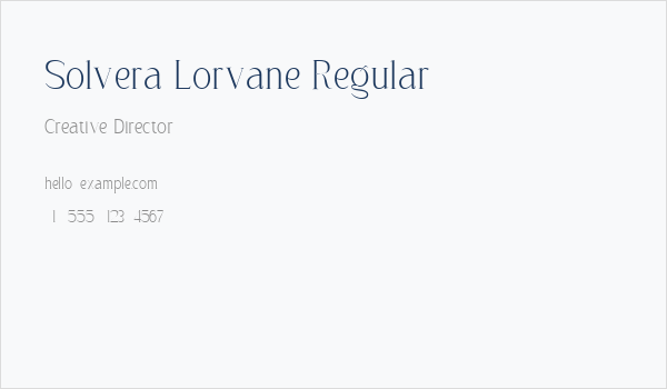 Solvera Lorvane Regular Business Card