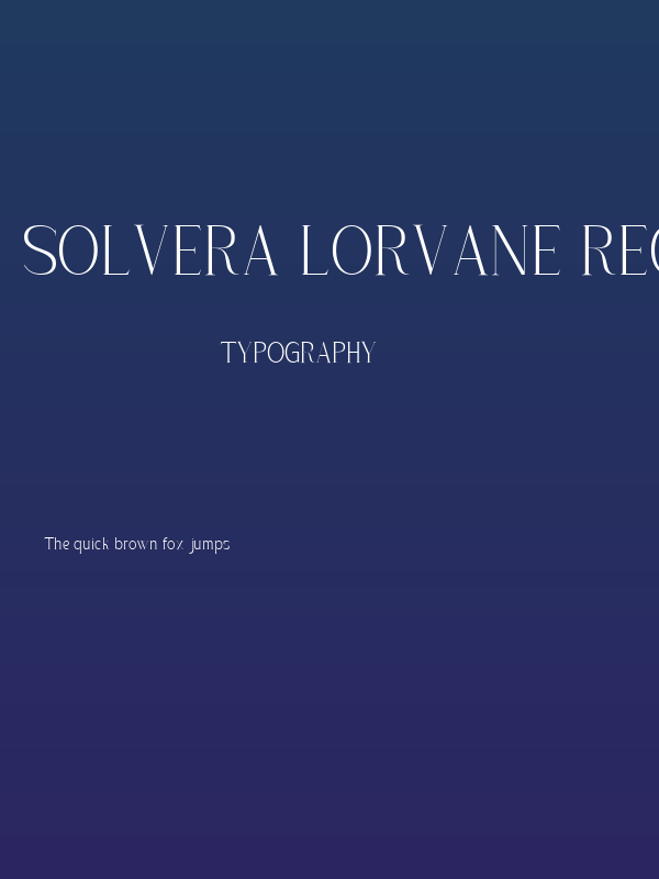 Solvera Lorvane Regular Poster