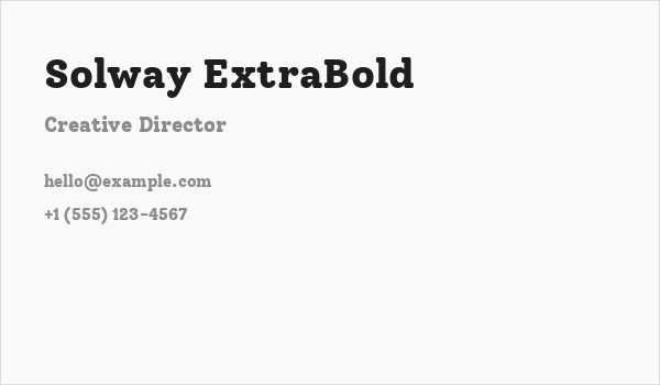Solway ExtraBold Business Card