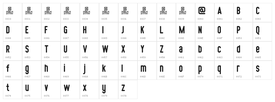 SomberSansDemo Character Map