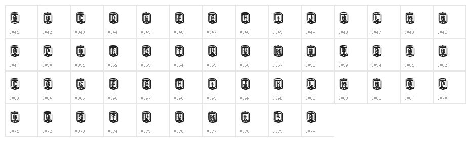 Sombrero Capitals Regular Character Map