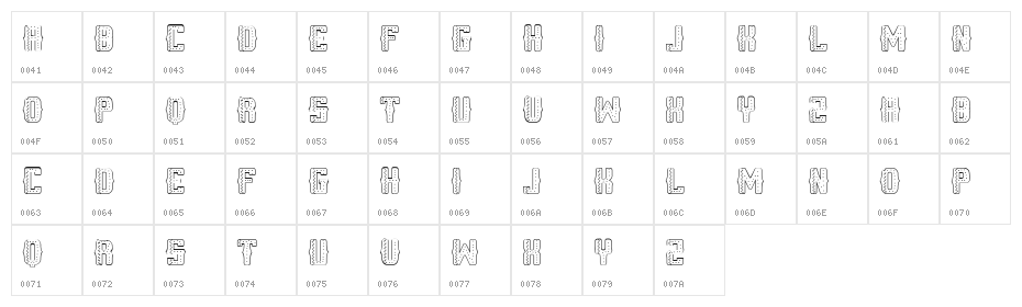 Sombrero Filled Hollow Regular Character Map