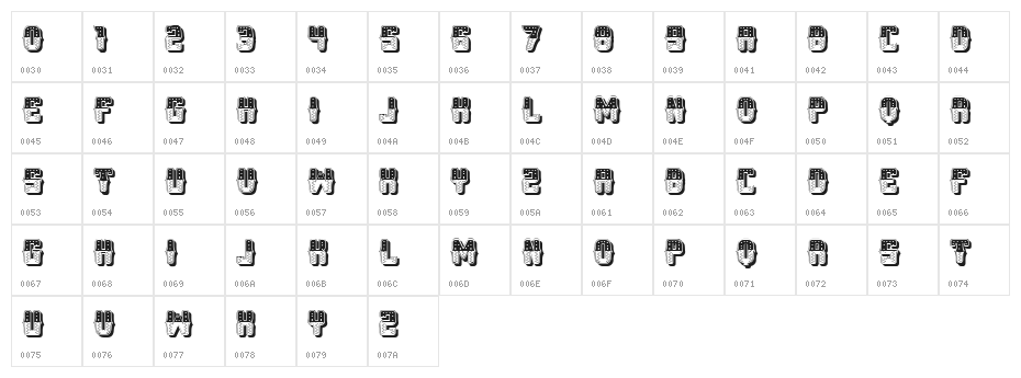 Sombrero Regular Character Map