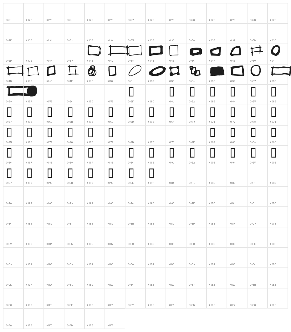 Some Boxes Character Map
