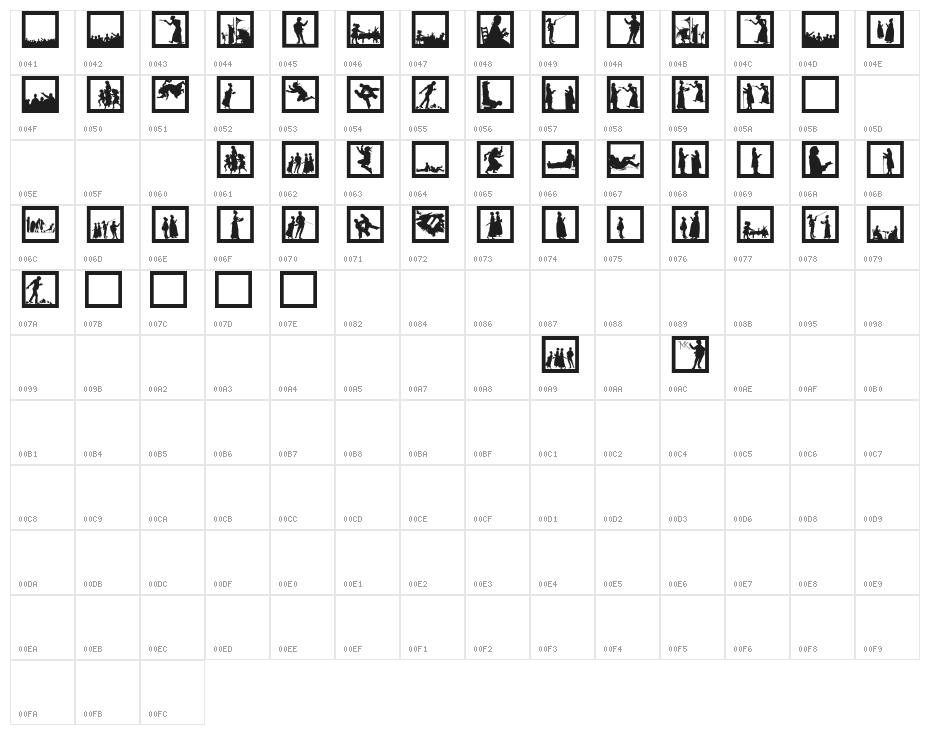 SomeNewSilhouettes Character Map