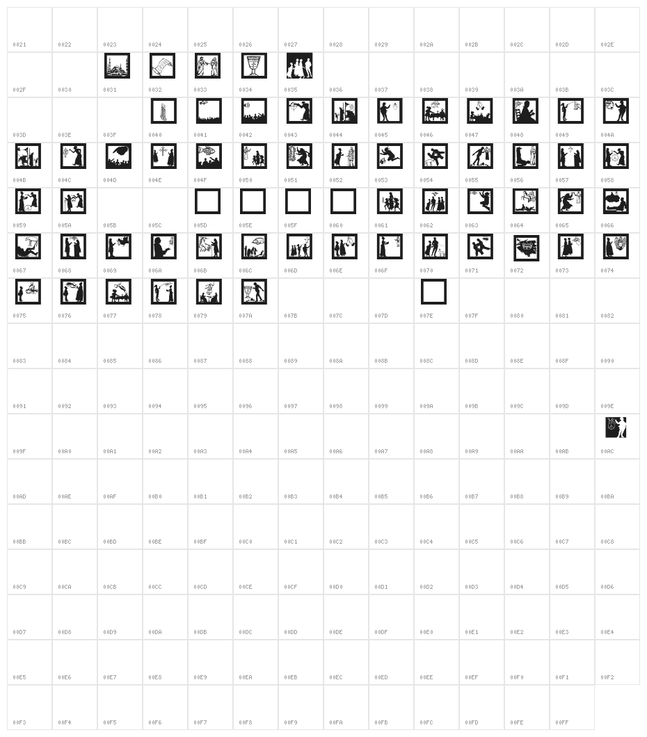 SomeSilhouettesPlus Character Map
