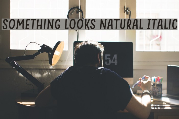 Something Looks Natural Italic Font examples