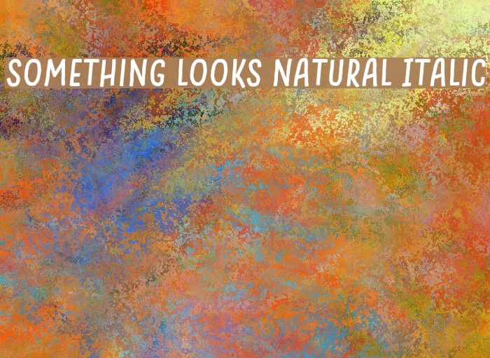 Something Looks Natural Italic Font examples