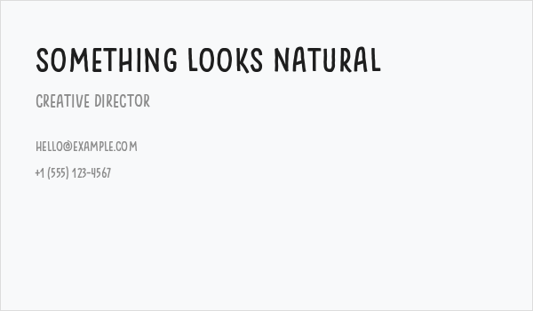 Something Looks Natural Business Card