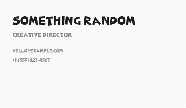 Something Random Business Card