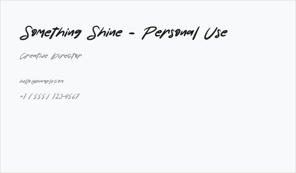 Something Shine - Personal Use Business Card