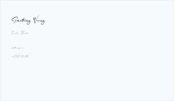 Something Wrong Business Card