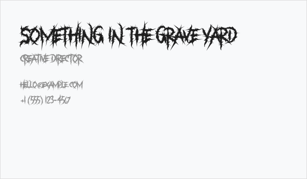 Something in The Grave Yard Business Card