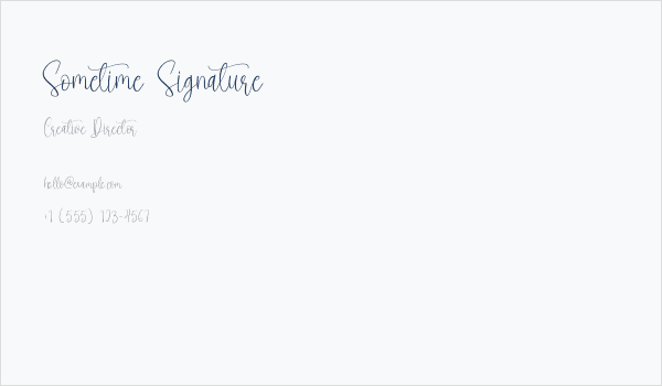 Sometime Signature Business Card