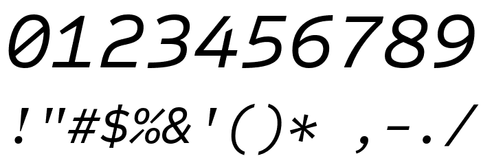 Sometype Mono Italic フォント その他の文字