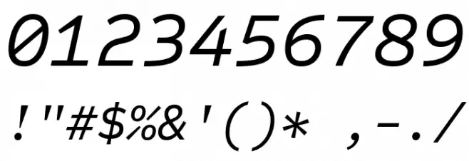 Sometype Mono Italic フォント その他の文字