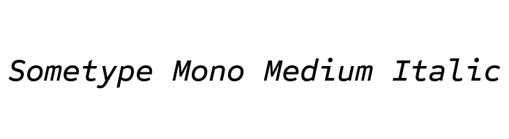 Sometype Mono Medium Italic  font caratteri gratis