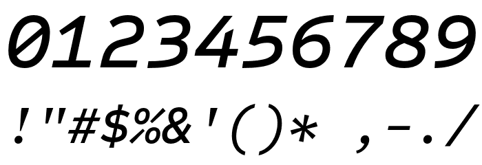 Sometype Mono Medium Italic Font OTHER CHARS