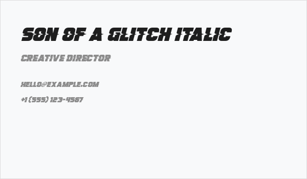 Son Of A Glitch Italic Business Card