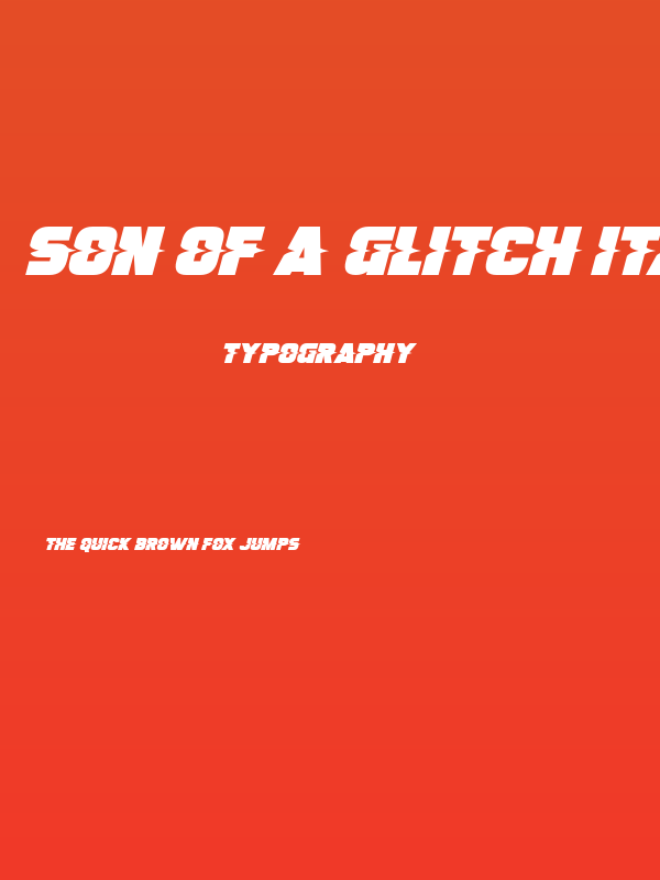 Son Of A Glitch Italic Poster