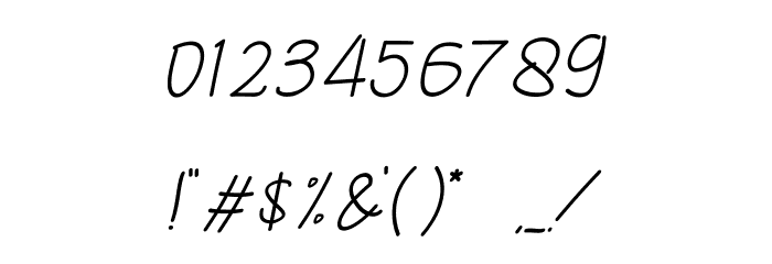 Sonata Italic Font OTHER CHARS