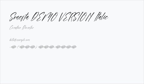 Sonesta DEMO VERSION Italic Business Card